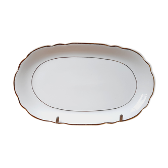 Ravier porcelaine blanc et or