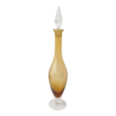 Italian glass carafe in yellow from the 1960s.