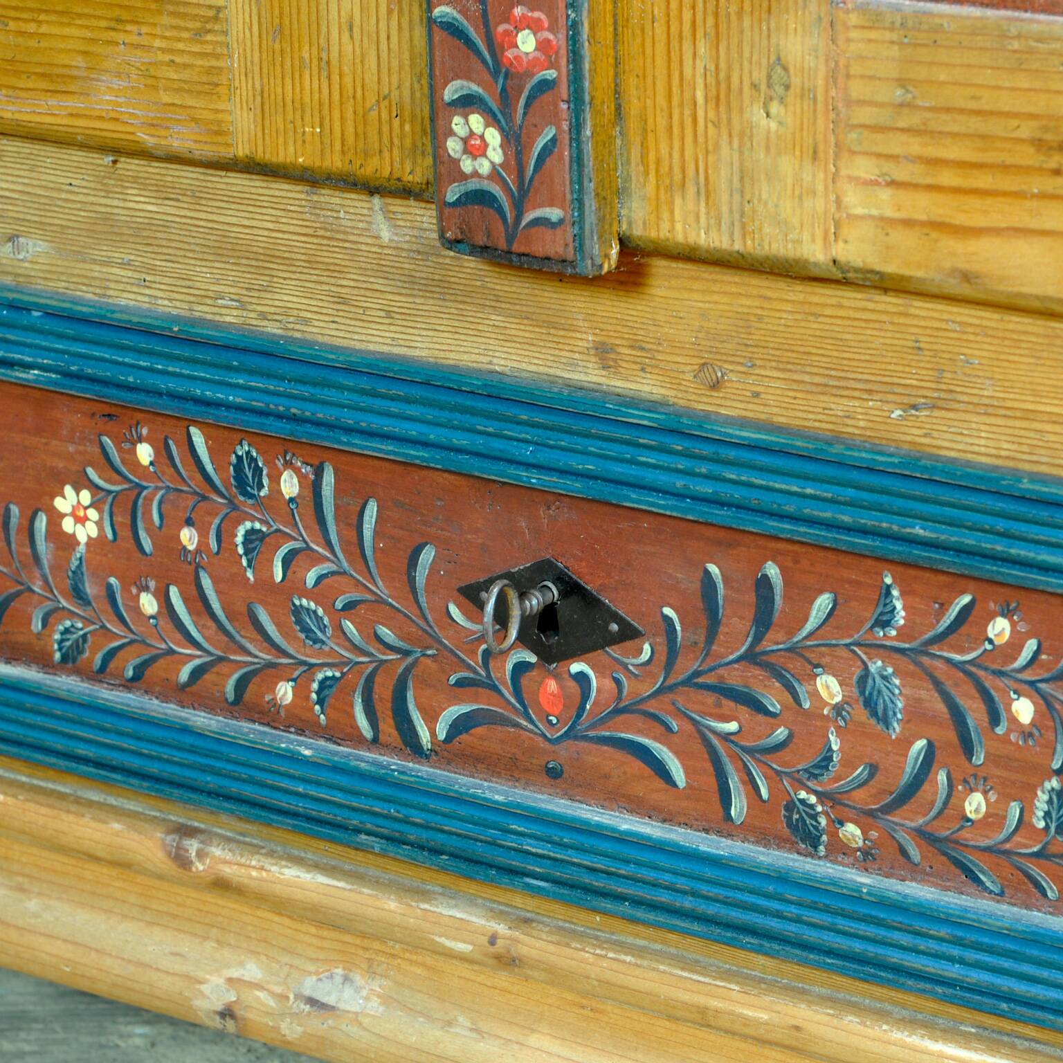 Antique German Hand Painted Cabinet, circa 1850