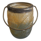 antique french biscuit tin bucket art deco fans 30s