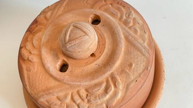 ART NOUVEAU Terracotta BUTTER DISH