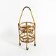 Italian Mid Century bar and serving trolley made of bamboo with wheels