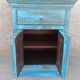 Meuble d'appoint en bois ancien bleu