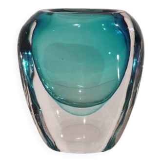 Vase vintage scandinave en verre immergé
