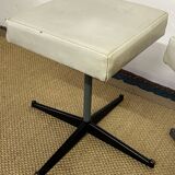Pair of vintage metal and leatherette stools
