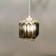 Old Swedish lamp made of metal and smoked solid glass pieces.
