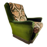 Fauteuil vintage vert mousse / une place