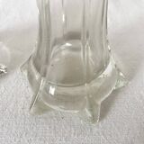 Paire de vases hauts anciens en verre transparent