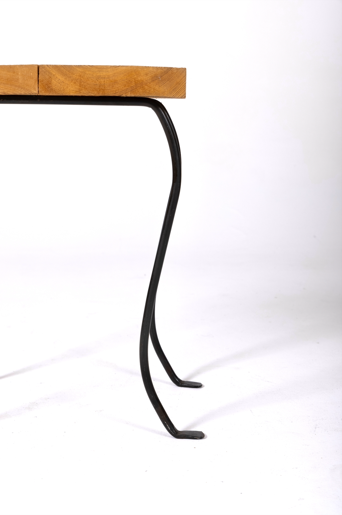 Chair in wood and black metal, 1990s