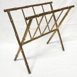 Vintage magazine rack 60s 70s Hollywood Regency style faux bamboo