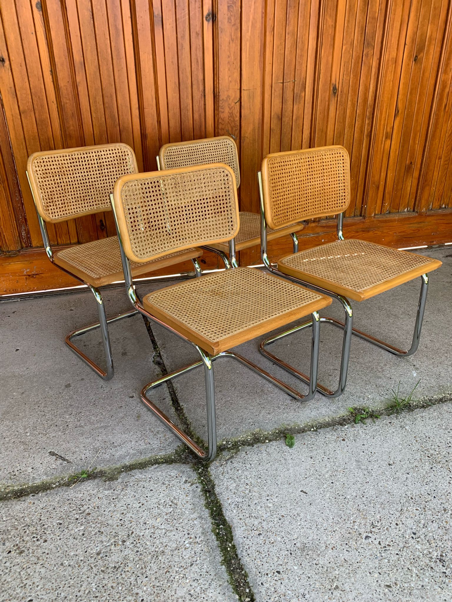 4 chaises italiennes du milieu du siècle Marcel Breuer B32 Cesca, années 70
