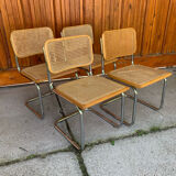 4 chaises italiennes du milieu du siècle Marcel Breuer B32 Cesca, années 70