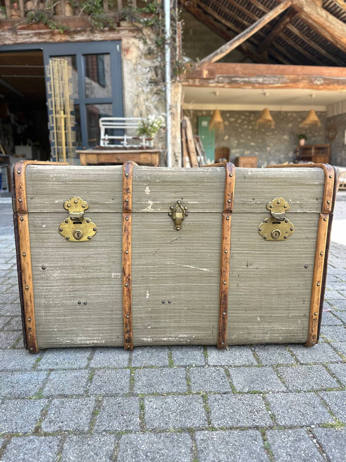 Antique travel trunk