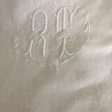 Old linen monogram sheet medallion