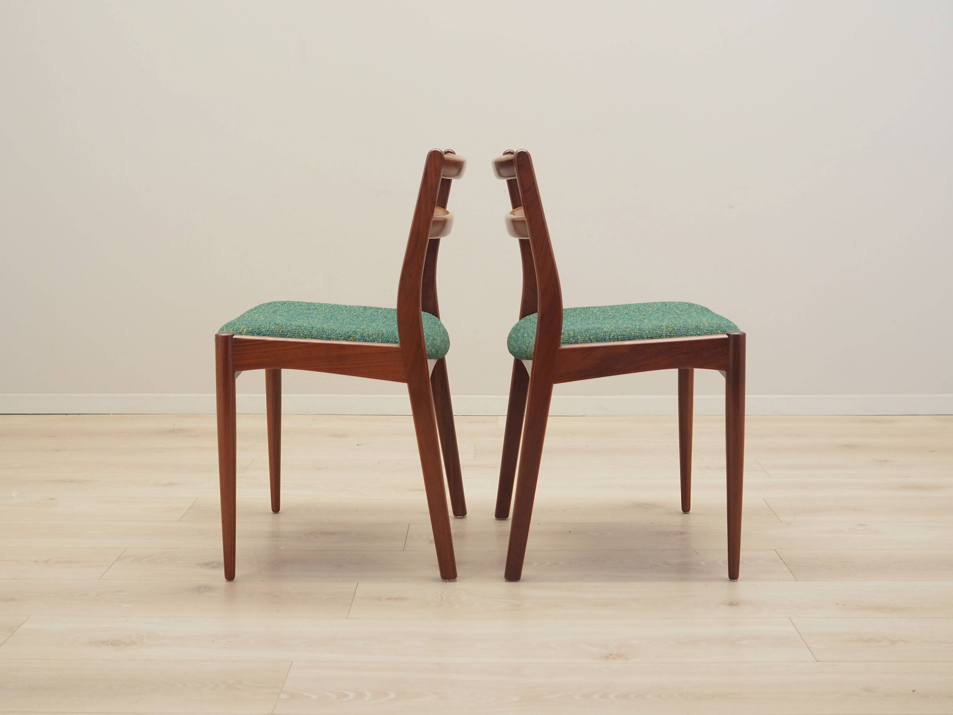 Set of two teak chairs, Danish design, 1970s, production: Denmark