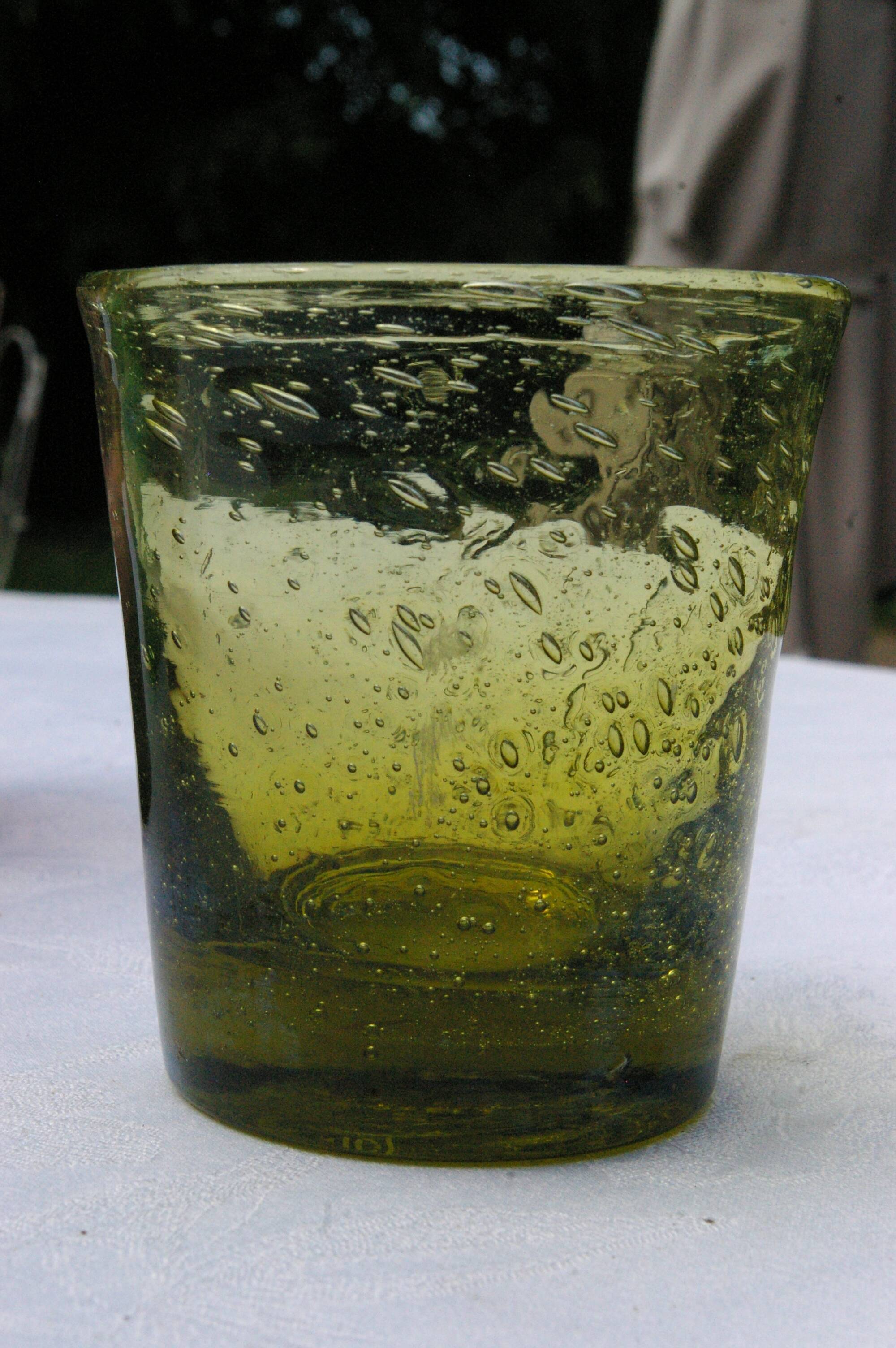 5 vintage bubble glass cups from Biot