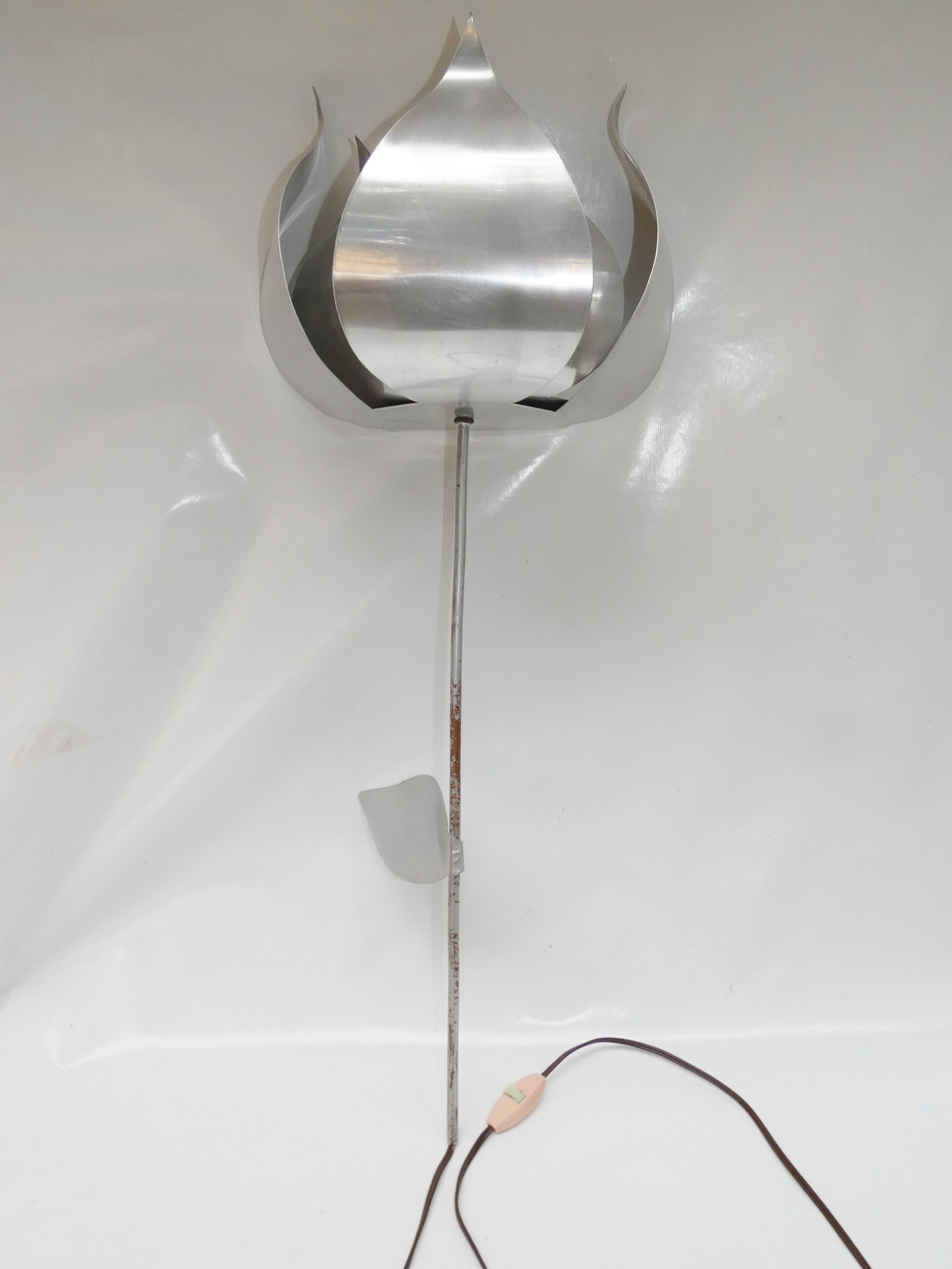 Wall lamp in stainless steel grande fleur 1970