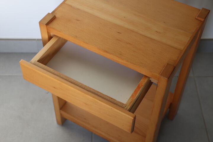 Pair of light beech bedside tables