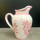 Vase "henriot - quimper", pink floral ceramic - 70s