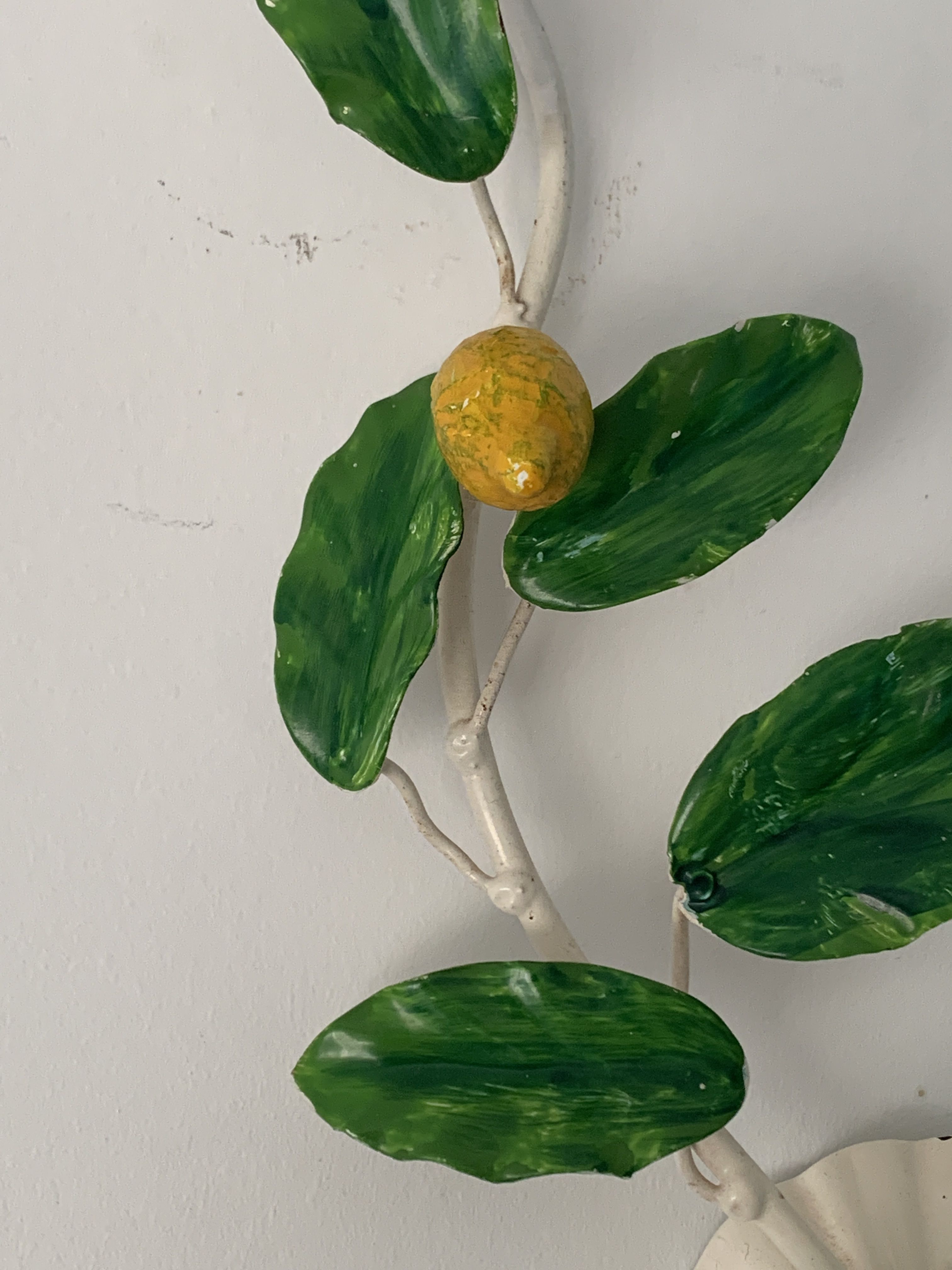 Pair of Italian metal lemon sconces, Firenze House, 1970