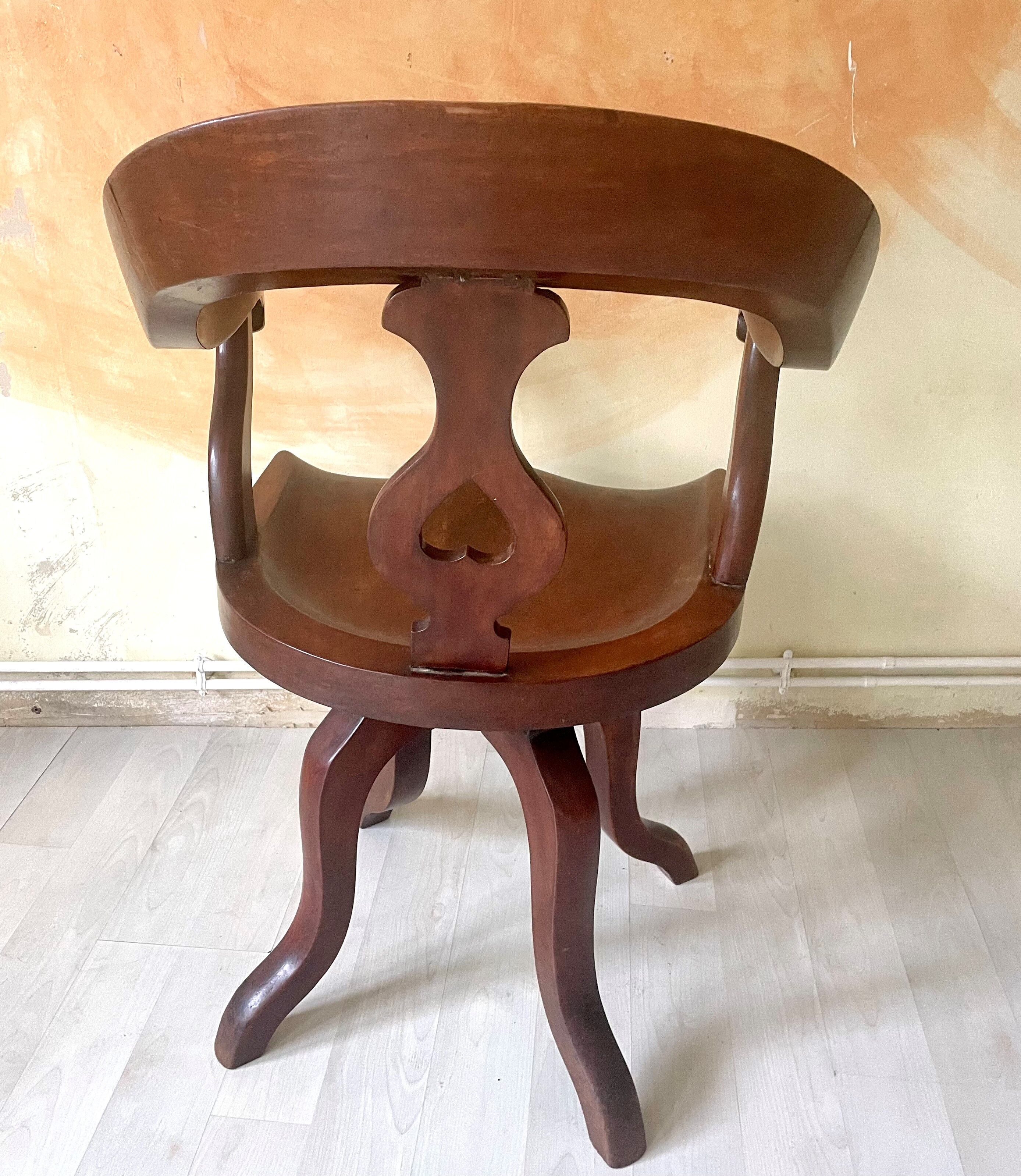 Sailor's armchair in swivel teak
