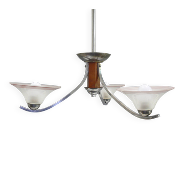 Art Deco three-arm chandelier, France, 1920s-1940s
