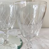 6 large antique engraved glasses for wine or water
