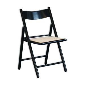 Chaise vintage, rotin & bois