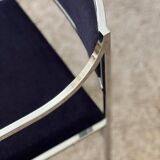 Pair of SQ model armchairs in chrome and velvet by Willy Rizzo 1970