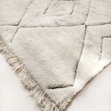 Moroccan Berber carpet blessed ouarain ecru with black diamonds engraved 295x213cm