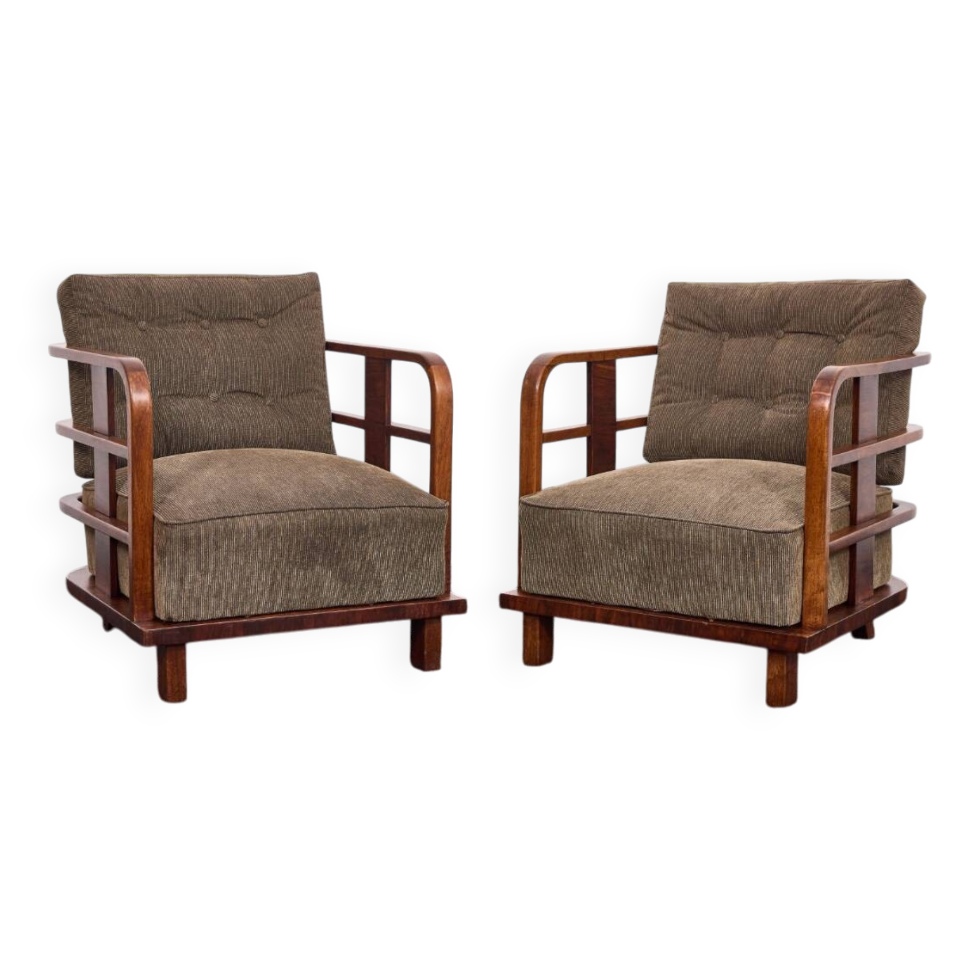 Lajos Kozma, importants fauteuils Art Déco de Budapest Werkstatte, années 1930
