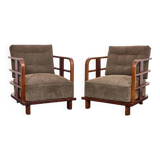 Lajos Kozma, important Art Deco  armchairs by Budapest Werkstatte, 1930s