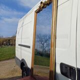 19th century mirror in wood and gilded stucco "scallop shell"