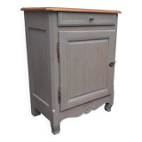 1-door sideboard in gray patinated wood