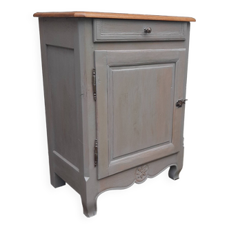 1-door sideboard in gray patinated wood