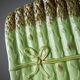Asparagus service in earthenware, trompe-l'œil decoration, vintage 1970s-1980s.