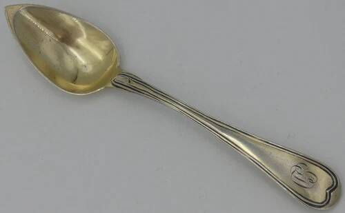 12 teaspoons, coffee, sterling silver Vieillard, vermeil, model Filet droit.