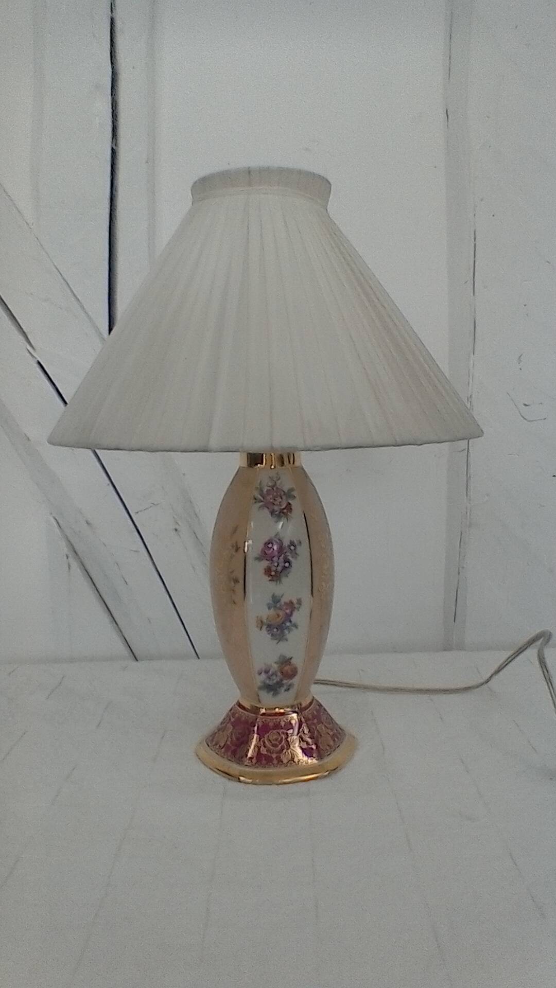Porcelain bedside lamp, vintage.