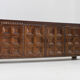 Spanish brutalist sideboard room divider solid walnut wood 1960s