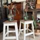 Pair of vintage wooden stools