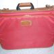 Samsonite red canvas and leather suitcase from the 80s