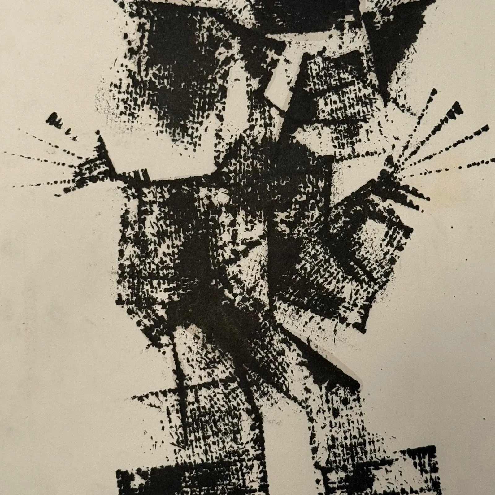 Modern composition drawing 1970 by François de Chabot