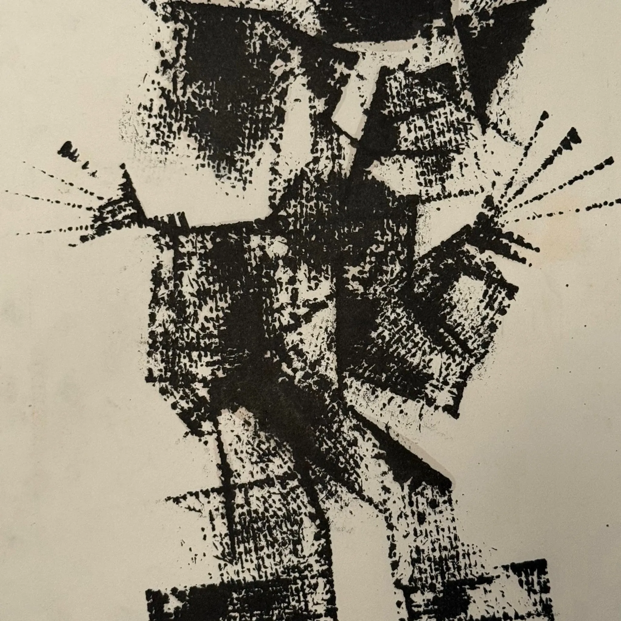 Modern composition drawing 1970 by François de Chabot