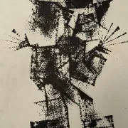 Modern composition drawing 1970 by François de Chabot