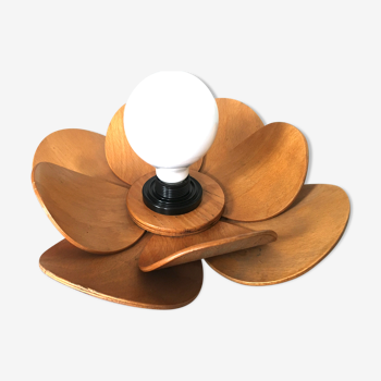 Ceiling lamp or applique vintage flower flower in oak veneer