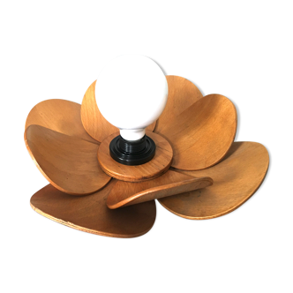 Ceiling lamp or applique vintage flower flower in oak veneer