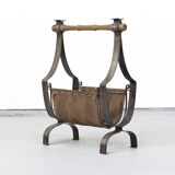 Brutalist Vintage Mid-Century Magazine Rack