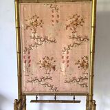 Fire screen, 19th century bamboo-style fireplace screen