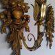 Paire d'appliques en bois doré sculpté, Italie