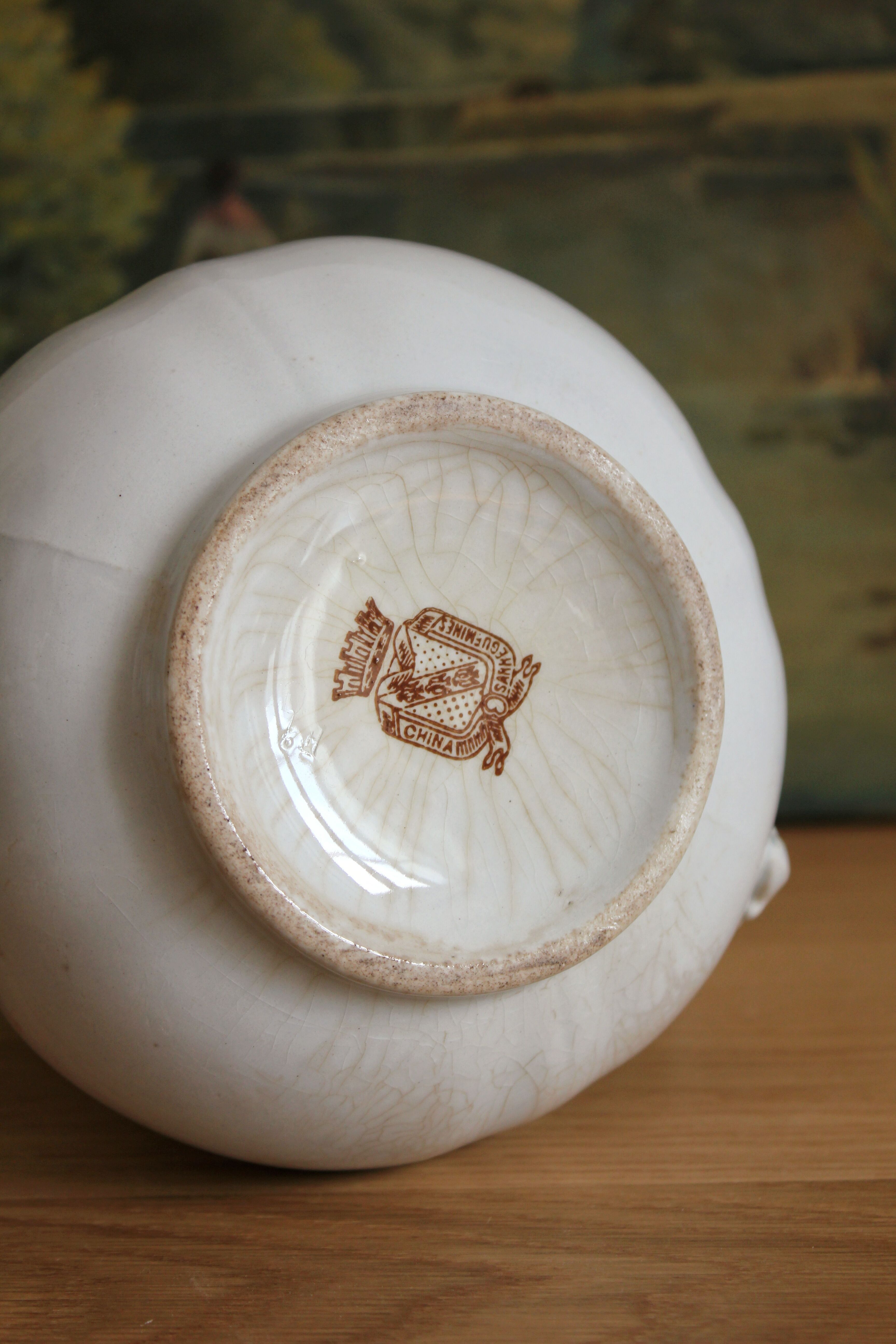 Ironstone pitcher, "China" pattern, Sarreguemines, 19th century